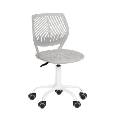 HomeRoots Gray and Black Adjustable Height Swivel Rolling Office Chair
