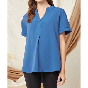 Women's Textured Placket Top - entro - 1 of 4