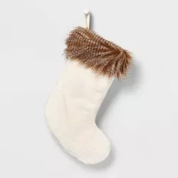 Faux Fur Christmas Stocking Cream - Wondershop™ : Target