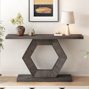 Bella Depot Modern Entryway Table with Innovative Hollow Hexagon Leg Structure and Premium Fir Veneer Finish - 1 of 4