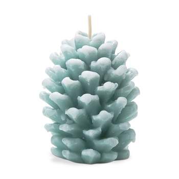 tag Frosted Pine Cone Candle Aqua