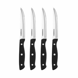 Farberware Stamped Triple Rivet Steak Knife Set, 4-Piece (Black) - 1 of 4