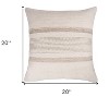 20" White and Natural Striped Throw Pillow - 3 of 4