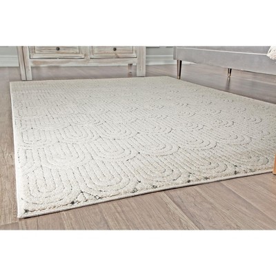 Sandstone Geometric 6' x 9' Stain-Resistant Synthetic Area Rug