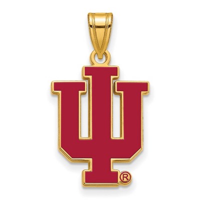 Black Bow Jewelry 14k Yellow Gold Plated Sterling Silver Indiana Hoosiers NCAA Large Pendant