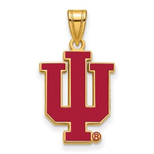 Black Bow Jewelry 14k Yellow Gold Plated Sterling Silver Indiana Hoosiers NCAA Large Pendant - 1 of 4