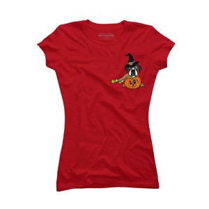 Junior's Design By Humans Halloween Boxer Dog By TreeHouses T-Shirt - 1 of 3