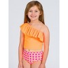 RuffleButts Girls One Shoulder Ruffle Tankini - 3 of 4