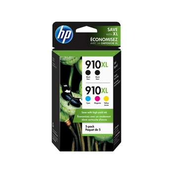 HP 910XL Black/Cyan/Magenta/Yellow High Yield Ink Cartridges 5/Pack 6ZA58AN#140