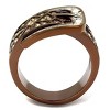 Slickblue Women’s Ring with Black Diamond or Citrine Yellow Crystals, Two-Tone 2 Finish Options, Belt Design, Sizes 5-10 - 3 of 4