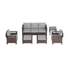 Sonkuki 6 Pieces Patio Sofa & Ottomans & Chair & Coffee Table Set, Conversation Couch with Sand Cushion - 2 of 4