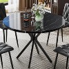 Hooseng 38.5" Round Dining Table Modern Style Kitchen Table With MDF Table Top And X-Shaped Pedestal Metal Legs, Small Bar Table For 2 To 4 People - 2 of 4