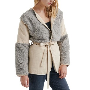 Lucky Brand Womens Faux Fur Paneled Coat - 1 of 1