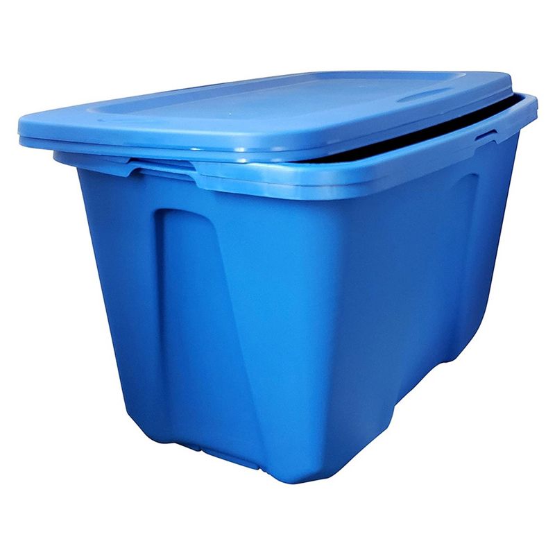 Homz 32 Gallon Large Standard Stackable Plastic Storage Container Bin with Secure Snap Lid for Home Organization, Blue, (2 Pack), 3 of 7