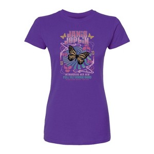 Women's - Janis Joplin - Butterfly Fitted Graphic T-Shirt - 1 of 2