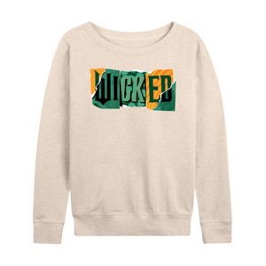 Women's - Wicked - Tear Logo Lightweight French Terry Wide Neck Long Sleeve Graphic Shirt - 1 of 4