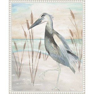 Amanti Art 16"x20" Heron by Beach Grass II by Elizabeth Medley Framed Canvas Wall Art Print: Modern Decor, Polystyrene Frame - 1 of 4