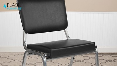 Hercules 1000 lb. Rated Black Fabric Stackable Reception Chair