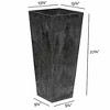 Novelty Ella Artstone Tall Square Plastic Resin Planter with Water Minder System - 2 of 4