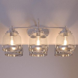 Urban Ambiance Luxury Luxe Industrial Bathroom Vanity Light,  11.25"H x 26"W,  Polished Nickel Finish, UHP2538 - 1 of 4