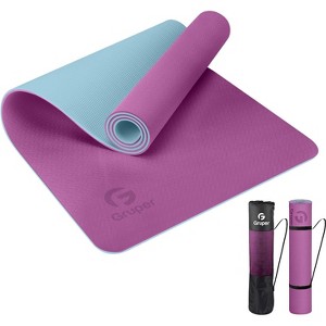 Gruper Non Slip Eco Friendly Yoga Mat with Carrying Strap for Women Fitness Exercise Pilates and Home Workouts - 1 of 4
