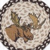 Earth Rugs Moose Printed Round Jute Trivet – 10" Rustic Hot Pad with Eco-Friendly Braided Natural Fiber Design - 3 of 3