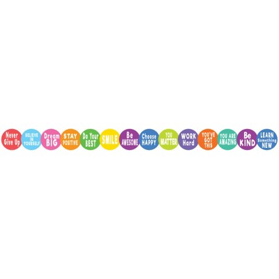 Teacher Created Resources Colorful Positive Sayings Border Trim, 35 Feet (Pack of 6)