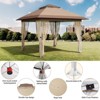Outdoor Folding Gazebo, Mobile Tent with Mosquito Net, Assembled Pop Up Tent, for Outdoor Camping Barbecue Yard Party, 11 FT x 11 FT - 3 of 4
