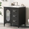 30" Bathroom Vanity with Sink Combo, Undermount Ceramic Sink Vanity with 2 Drawers, Freestanding Bathroom Storage Cabinet with Adjustable Shelf - 2 of 4