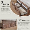 SinCiDo Farmhouse Wood Platform Bed Frame, 51" Headboard, 20" Roman Column Footboard, 2 Storage Drawers, Box Spring Not Needed - 2 of 4