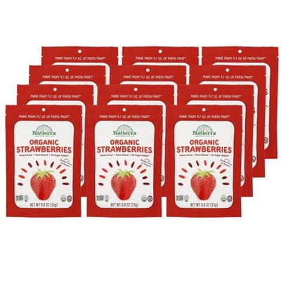 Natierra Organic Freeze-Dried Strawberries - Case of 12/.8 oz