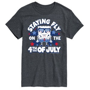 Men's - SpongeBob SquarePants - Fly on 4th of July Short Sleeve Graphic T-Shirt - 1 of 4
