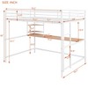 ALEXOUN Metal Loft Bed with Desk,Heavy Duty Metal Bed Frame with Storage Shelves,for Small Spaces, Bedroom,No Boxspring Required, - 3 of 4
