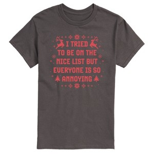 Men's - Instant Message - Tried To Nice List Short Sleeve Graphic T-Shirt - 1 of 4