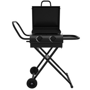 Topteng BBQ Gas Grill - 16,000 BTU Propane, Foldable Design, Hood & Shelf - 1 of 4