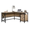GlasFlength Desks Computer Desk Office Desk Writing Table Desk with Drawers Cabinet for Small Space Home Office, Brown, 59.84"*57.32"*29.53" - 4 of 4