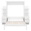 CLIHOME Queen Size Murphy Bed LED Lights Hiddable Wall Bed With Shelves, Drawers - 2 of 4