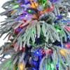 INFURNIC Artificial Trees 7.5FT Pre Lit Spruce Snow Flocked Christmas Tree with 1389 Branch Tips for Holiday Decor, White Green, 55.1"*55.1"*90" - 2 of 4