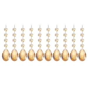 Unique Bargains Hanging Ornament DIY Craft Teardrop Crystal Chandelier Pendant Beads 4.92" x 1.5" 10 Pcs - 1 of 4