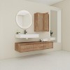 ChicFurnit Bathroom Vanity 60 Inch Wall Mounted Vanity Resin Sink 2 Large Cabinet Soft Close Drawer for Bathroom, Brown, 58.7"*18.1"*15.8" - 2 of 4
