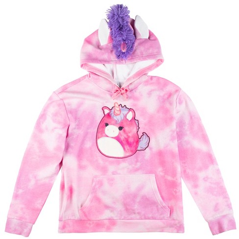 Squishmallows Lola The Unicorn Juniors Women Pink Hoodie Cosplay