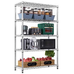 Lyngins Heavy-Duty Carbon Steel Storage Shelves, Adjustable Garage Shelving, 5-Tier Utility Shelving Unit Steel Organizer Wire Rack for Home - 1 of 4
