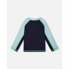 Deux par Deux Boy Long Sleeve Rashguard Navy Blue and Turquoise - 4 of 4