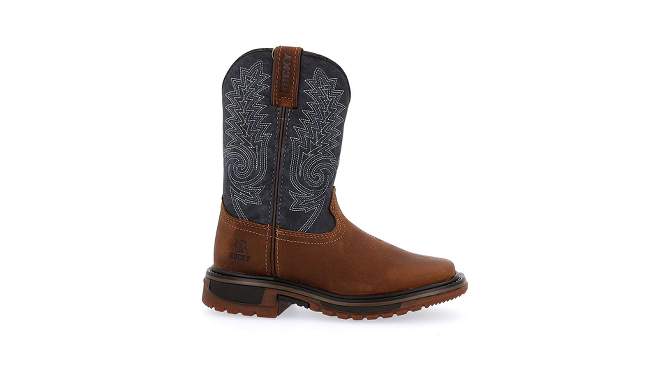 Kids Brown Rocky Ride FLX Western Boot, 2 of 9, play video