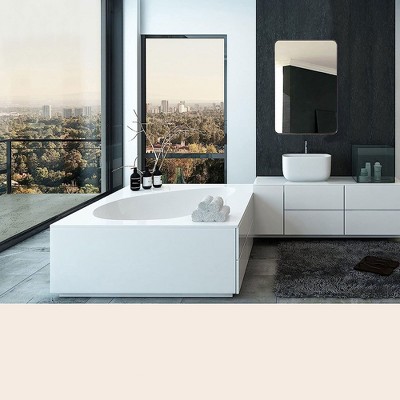 Contemporary Silver Framed Rectangular Wall Mirror, 24" x 36"