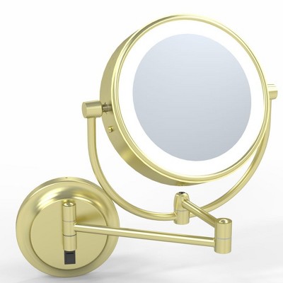Brushed Brass LED Wall Mounted Magnifying Mirror