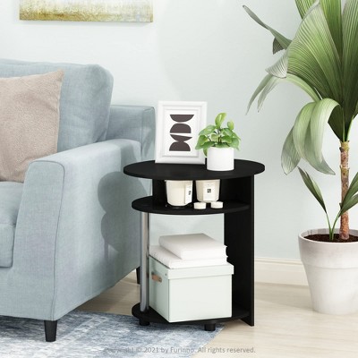Furinno 3-Tier End Table Accent Sofa Side Coffee Table w/Open Storage Shelf,Americano