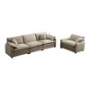 Mid-Century 2-Piece Sofa Set with Throw Pillows - 3 of 4