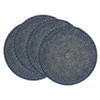 Saro Lifestyle Textured Rattan Placemat (Set of 4), 15"x15", Blue - 3 of 4