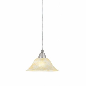 Toltec Lighting Any 1 - Light Pendant in  Brushed Nickel with 10" Amber Marble  Shade - 1 of 1